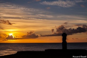 Sunset moai